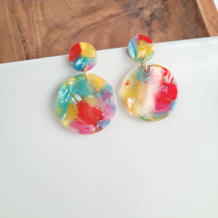 Addy Earrings - Rainbow Confetti by Spiffy & Splendid