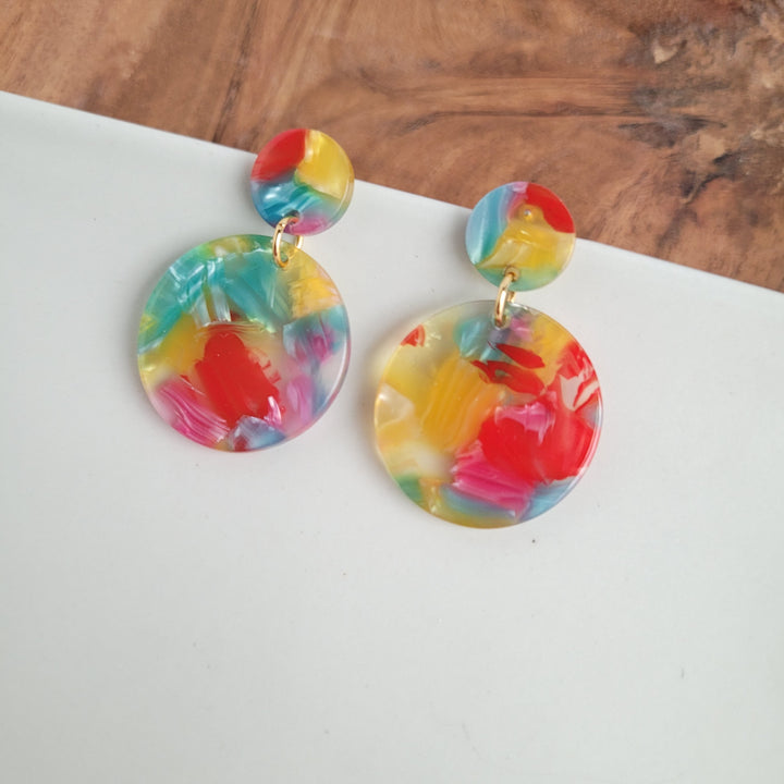 Addy Earrings - Rainbow Confetti by Spiffy & Splendid