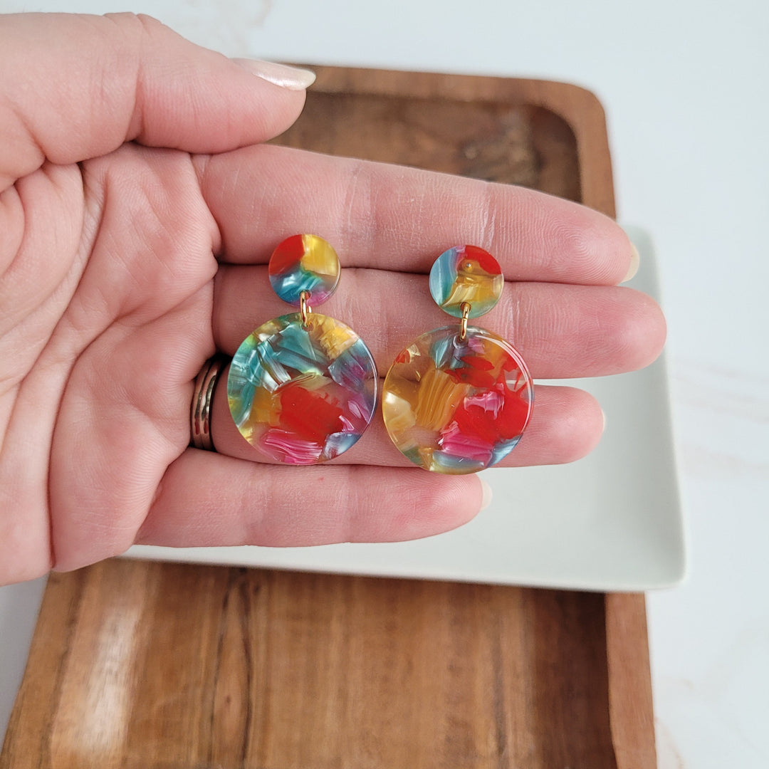 Addy Earrings - Rainbow Confetti by Spiffy & Splendid