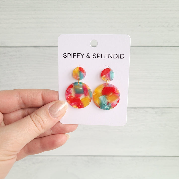 Addy Earrings - Rainbow Confetti by Spiffy & Splendid