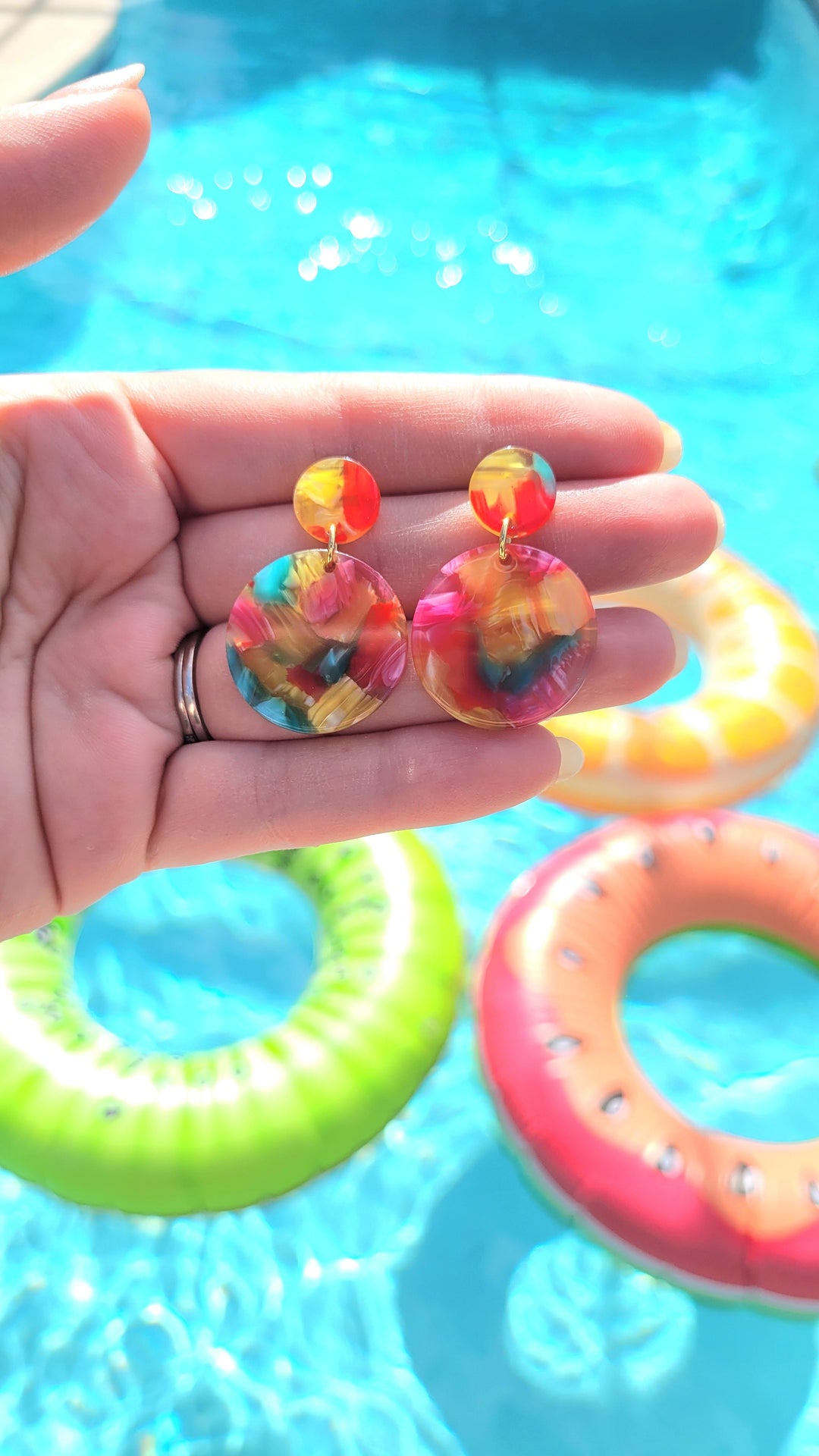 Addy Earrings - Rainbow Confetti by Spiffy & Splendid