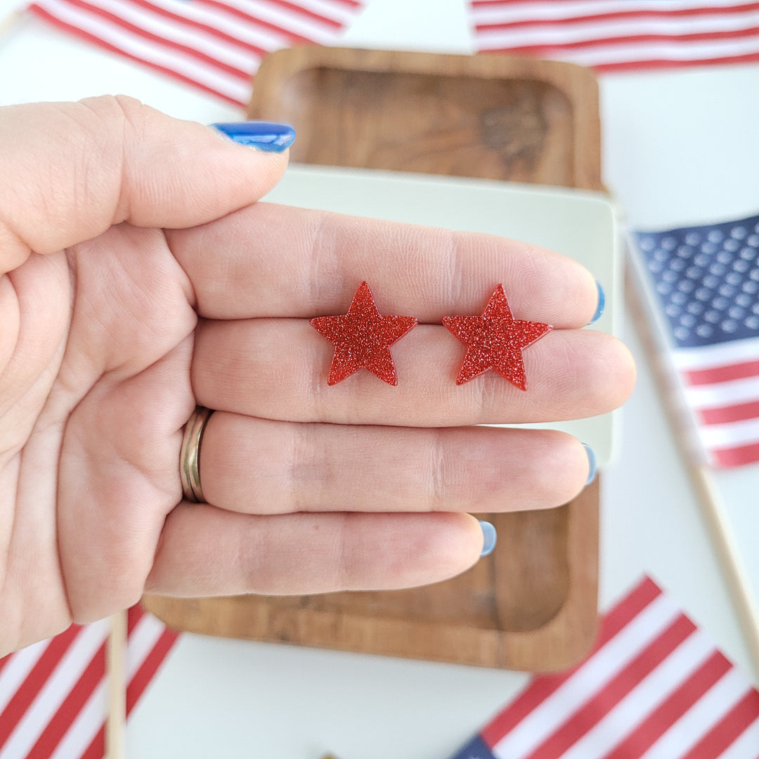 Liberty Star Studs - Red by Spiffy & Splendid