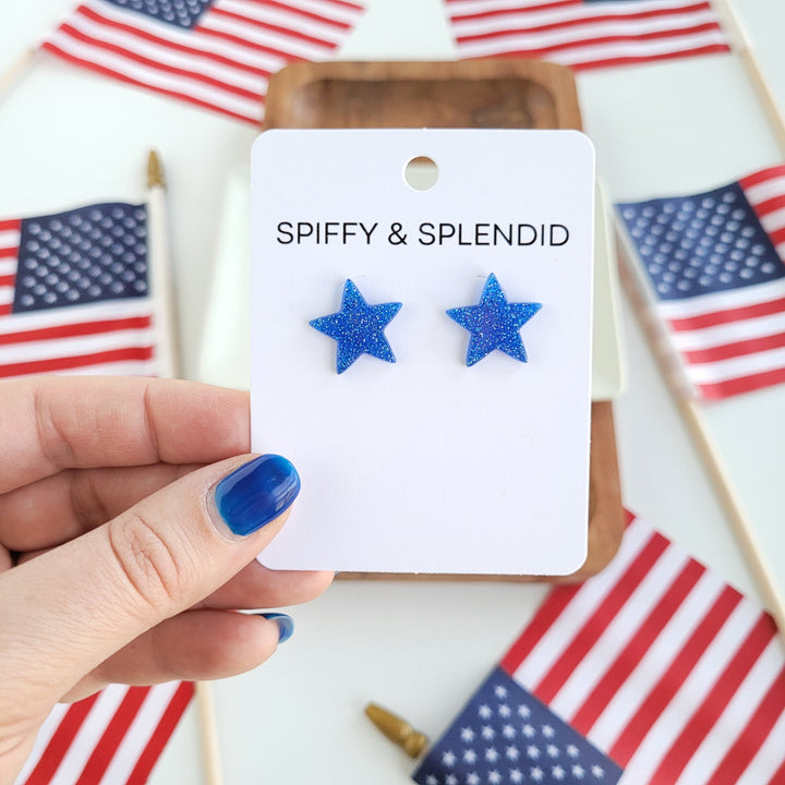 Liberty Star Studs - Blue by Spiffy & Splendid