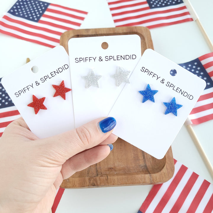 Liberty Star Studs - Blue by Spiffy & Splendid