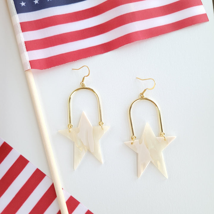 Rosie Star Earrings - Ivory by Spiffy & Splendid