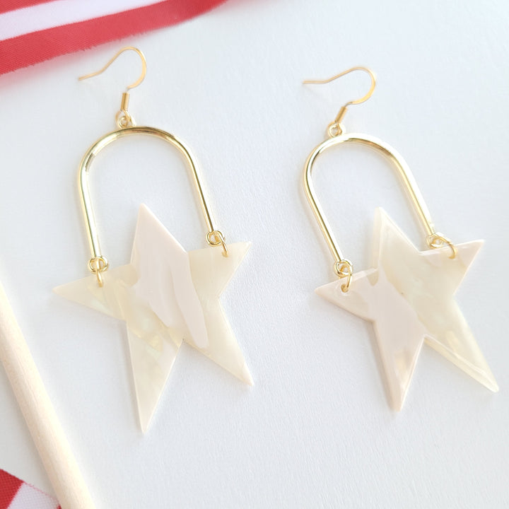 Rosie Star Earrings - Ivory by Spiffy & Splendid