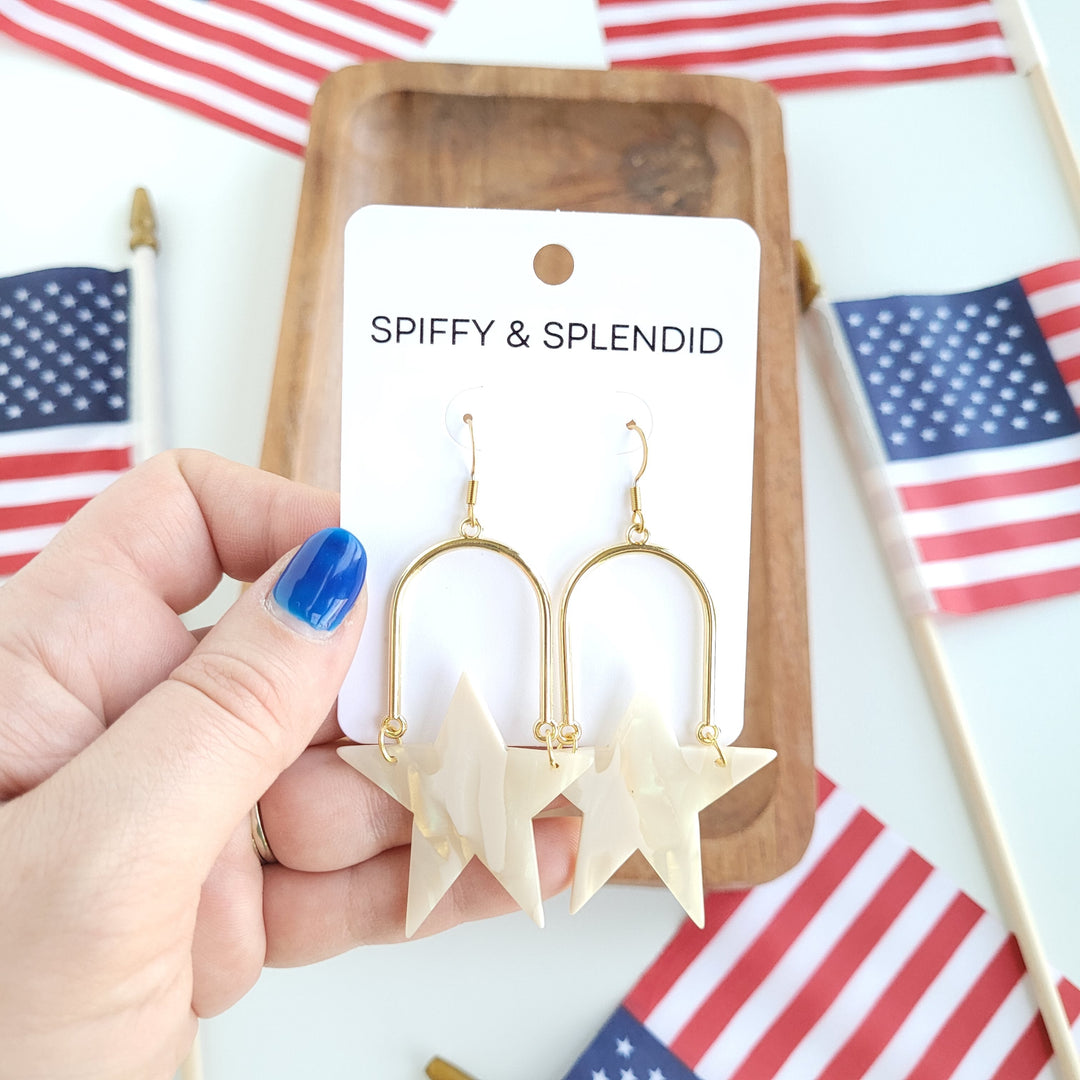 Rosie Star Earrings - Ivory by Spiffy & Splendid