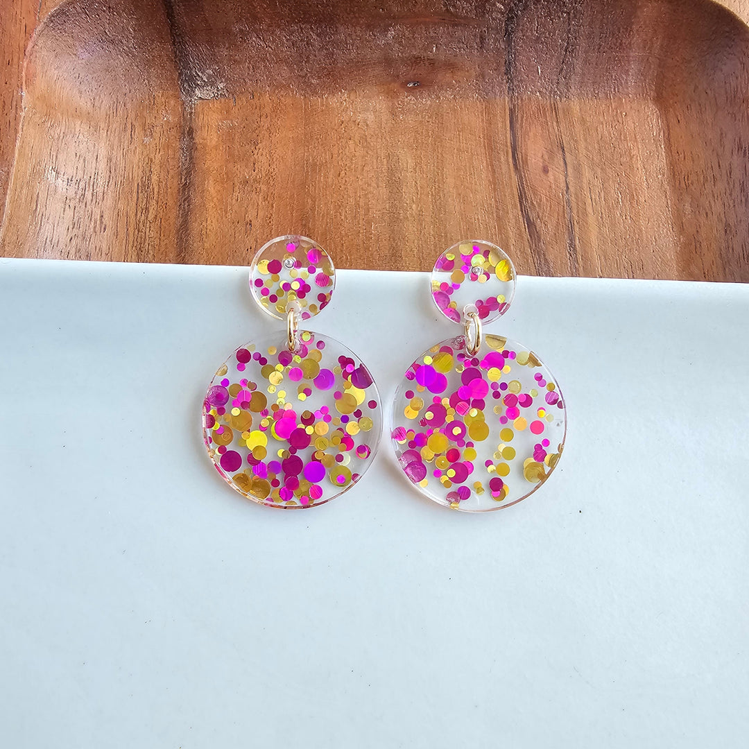 Addy Earrings - Pink Confetti by Spiffy & Splendid