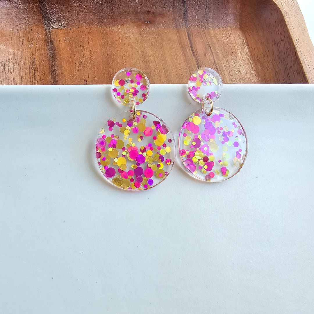 Addy Earrings - Pink Confetti by Spiffy & Splendid