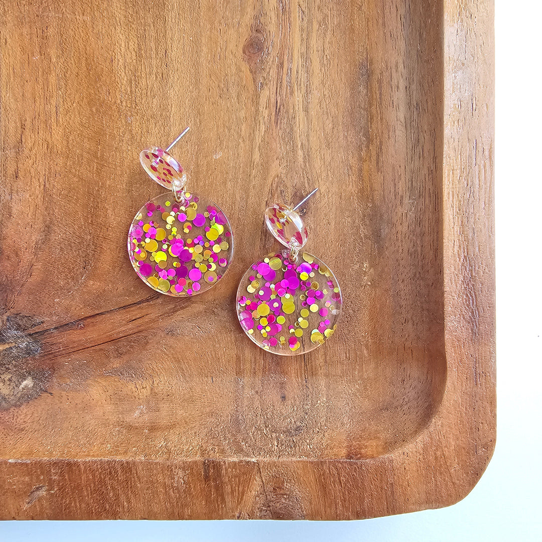 Addy Earrings - Pink Confetti by Spiffy & Splendid