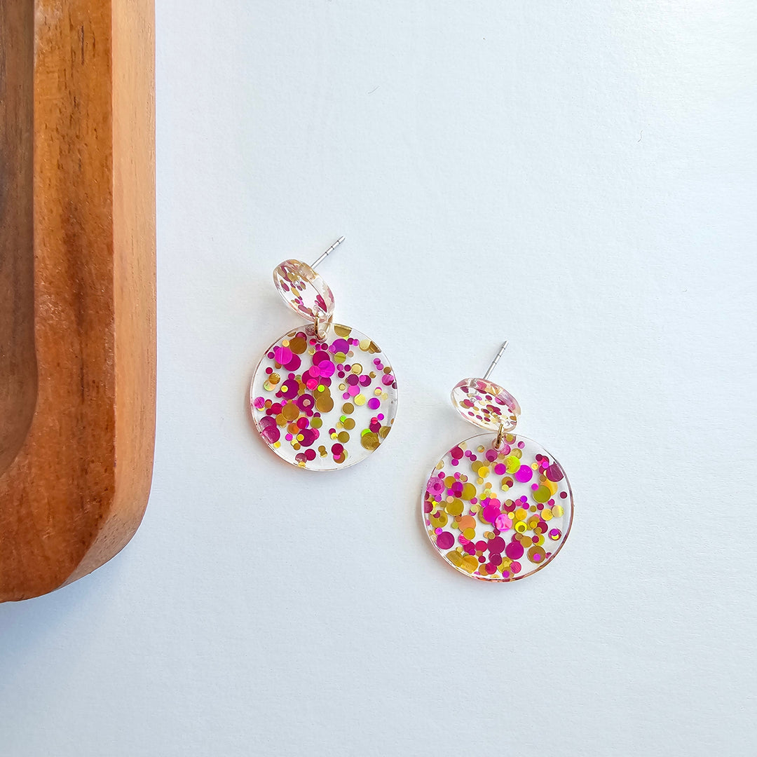 Addy Earrings - Pink Confetti by Spiffy & Splendid