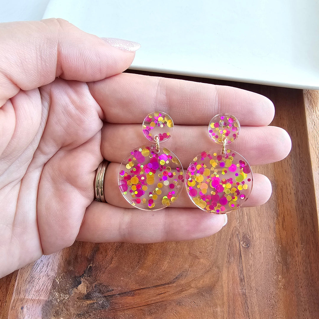 Addy Earrings - Pink Confetti by Spiffy & Splendid