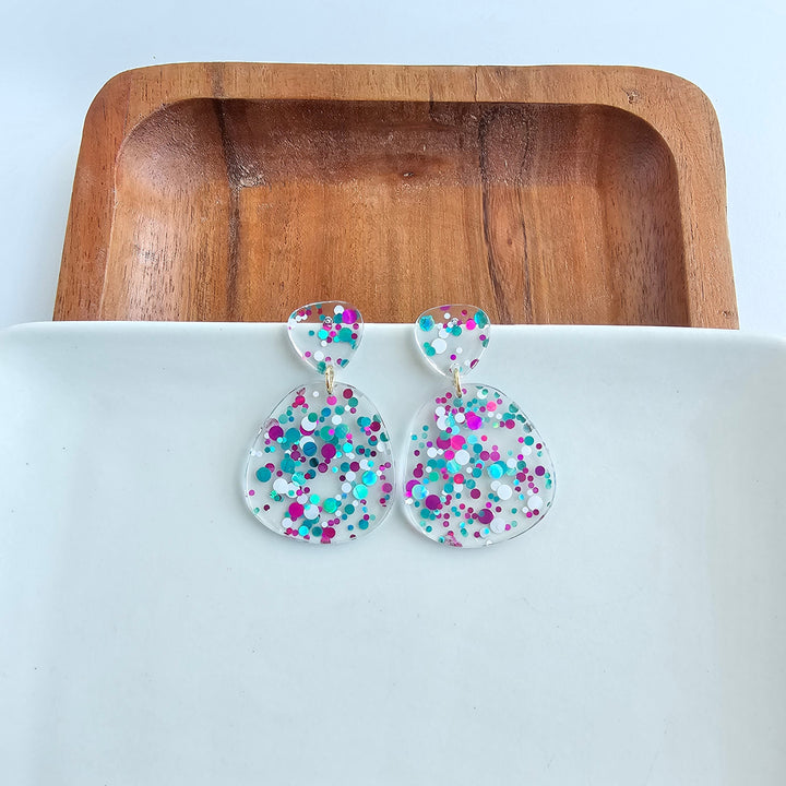 Penelope Earrings - Blue Violet Confetti by Spiffy & Splendid