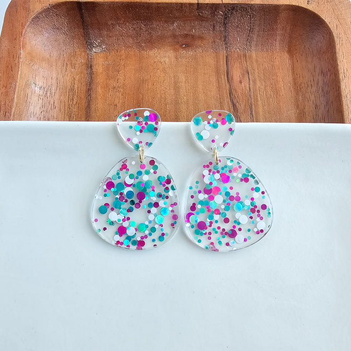 Penelope Earrings - Blue Violet Confetti by Spiffy & Splendid