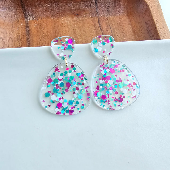 Penelope Earrings - Blue Violet Confetti by Spiffy & Splendid