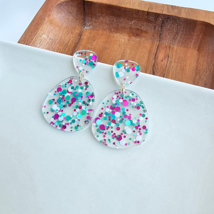 Penelope Earrings - Blue Violet Confetti by Spiffy & Splendid