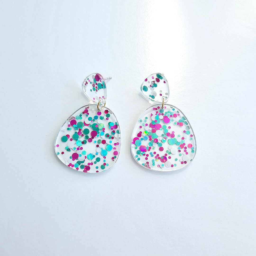 Penelope Earrings - Blue Violet Confetti by Spiffy & Splendid