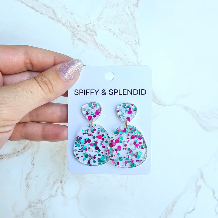 Penelope Earrings - Blue Violet Confetti by Spiffy & Splendid