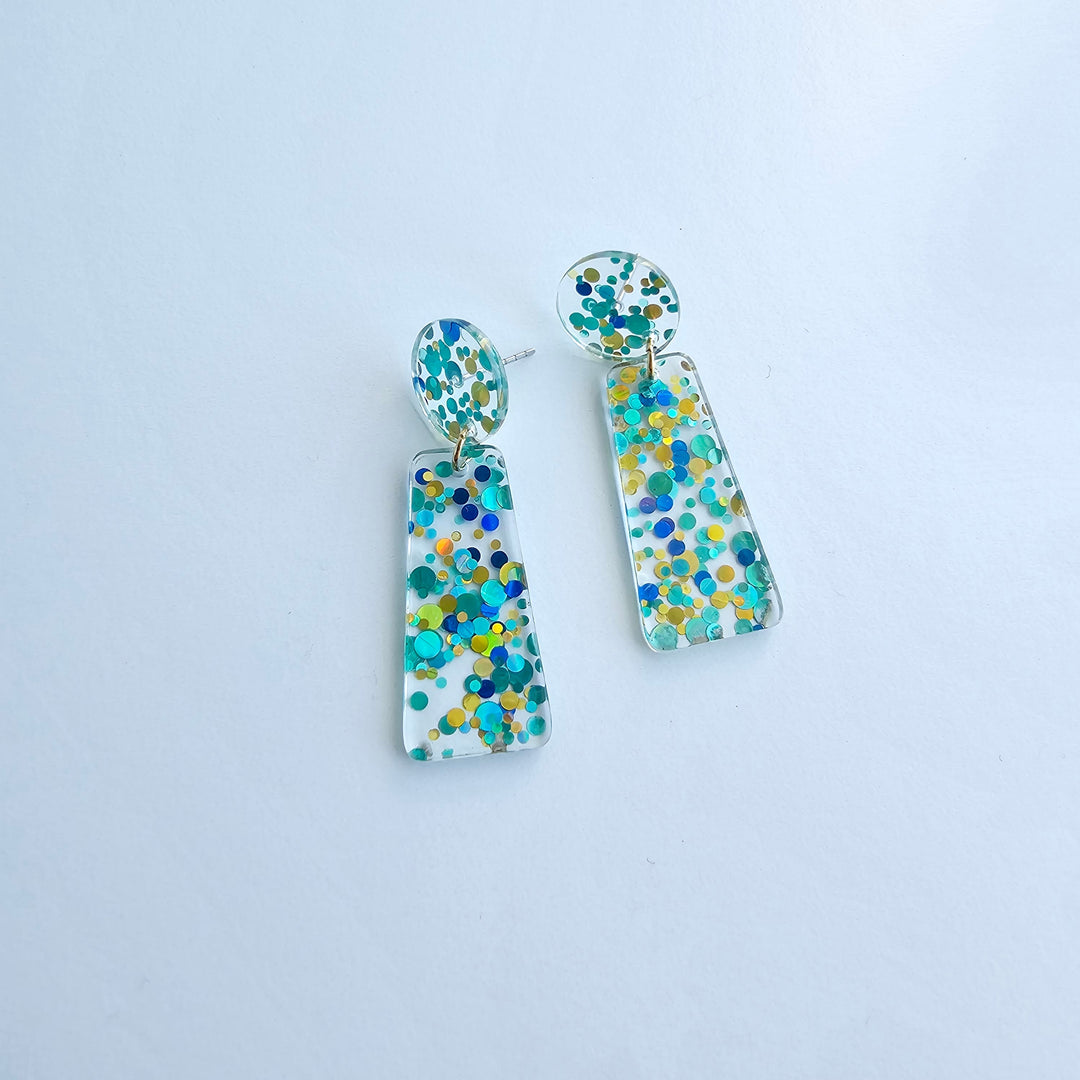 Mia Earrings - Aqua Confetti by Spiffy & Splendid