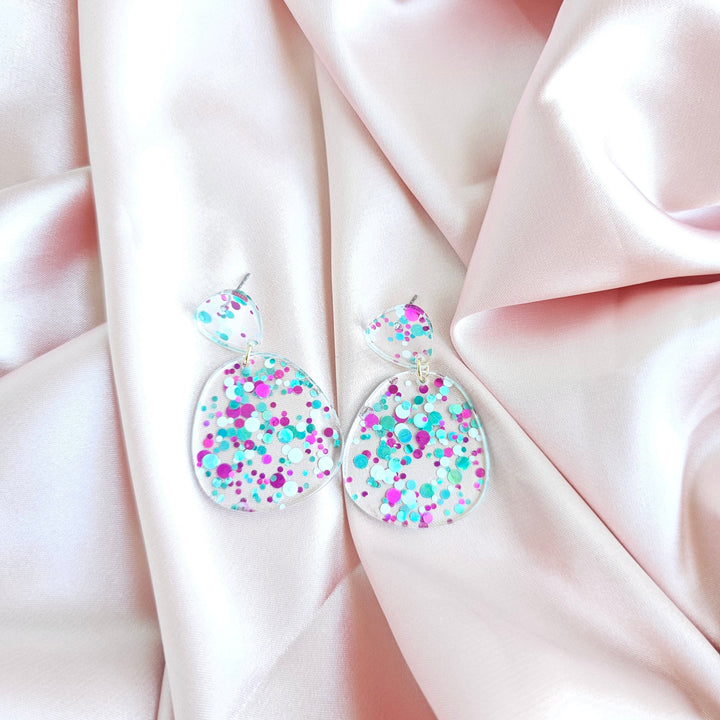 Penelope Earrings - Blue Violet Confetti by Spiffy & Splendid