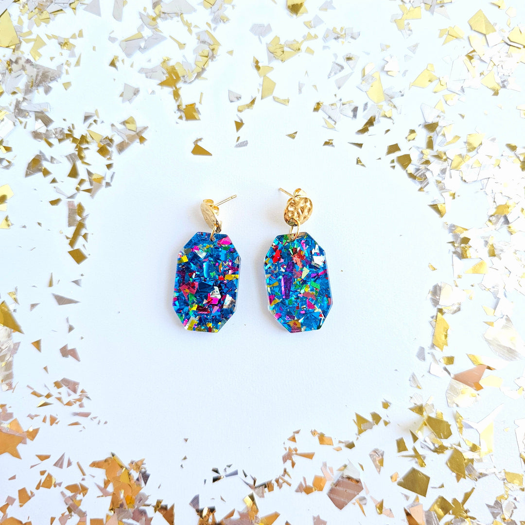 Lexi Earrings - Blue Sparkle by Spiffy & Splendid