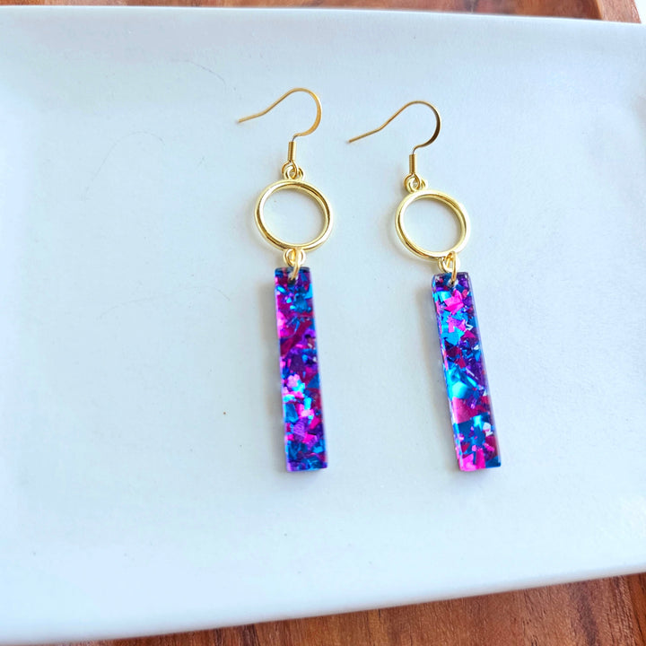 Isabella Earrings - Purple Sparkle by Spiffy & Splendid