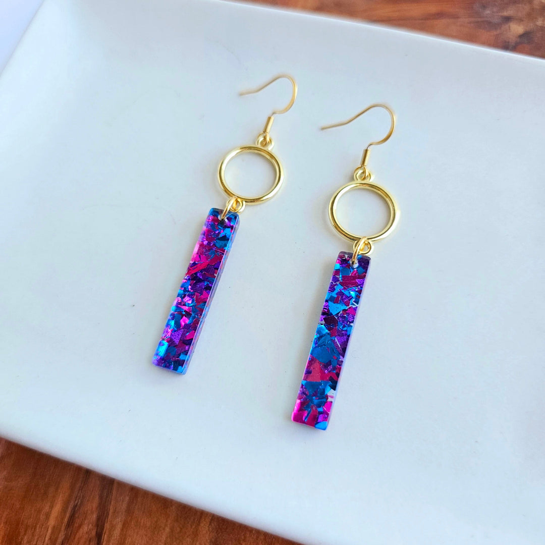 Isabella Earrings - Purple Sparkle by Spiffy & Splendid