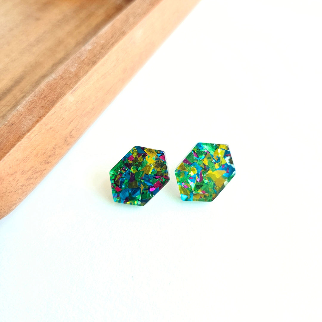 Emerald Studs - Green Sparkle by Spiffy & Splendid