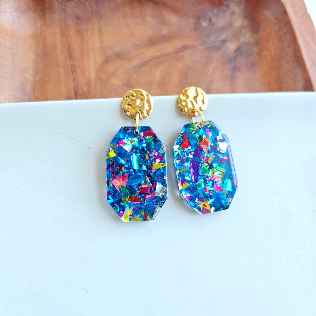 Lexi Earrings - Blue Sparkle by Spiffy & Splendid