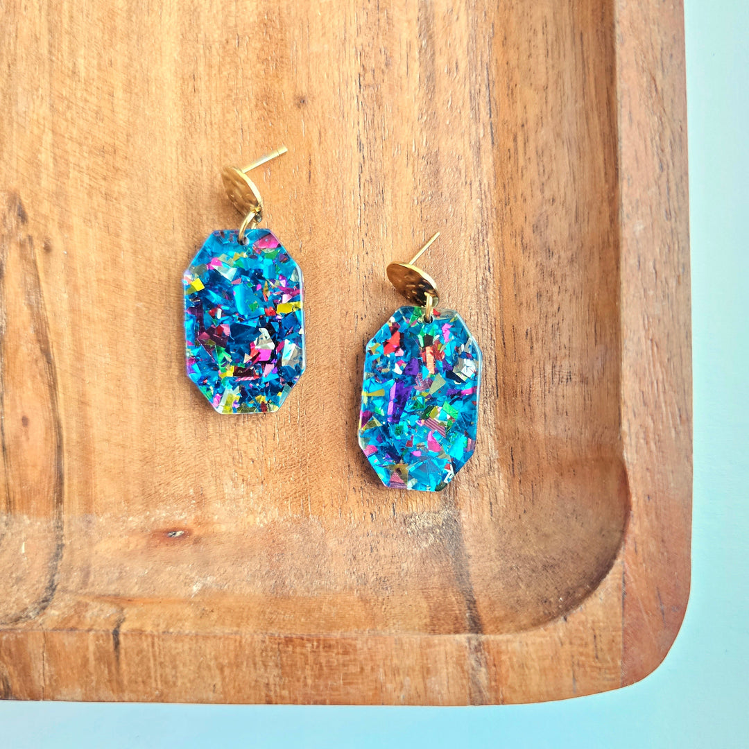 Lexi Earrings - Blue Sparkle by Spiffy & Splendid