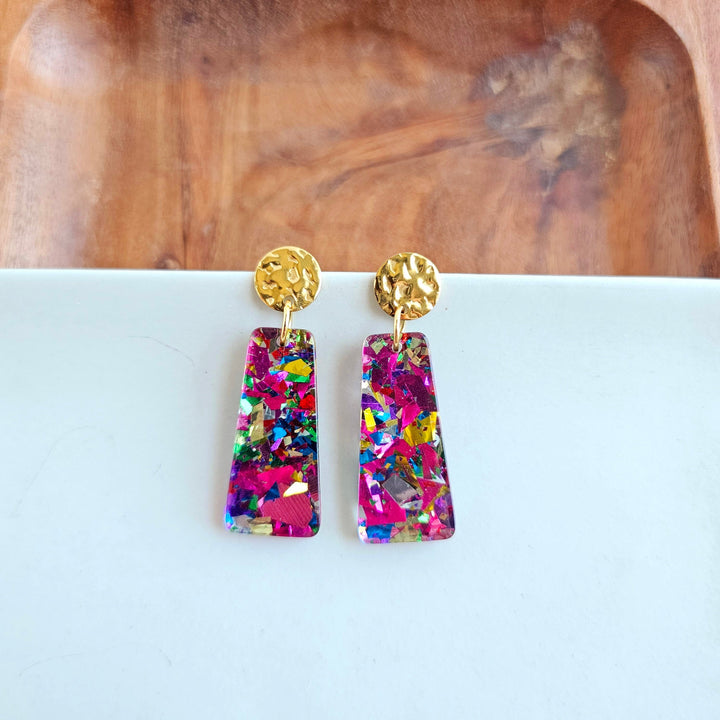 Mia Mini Earrings - Pink Sparkle by Spiffy & Splendid