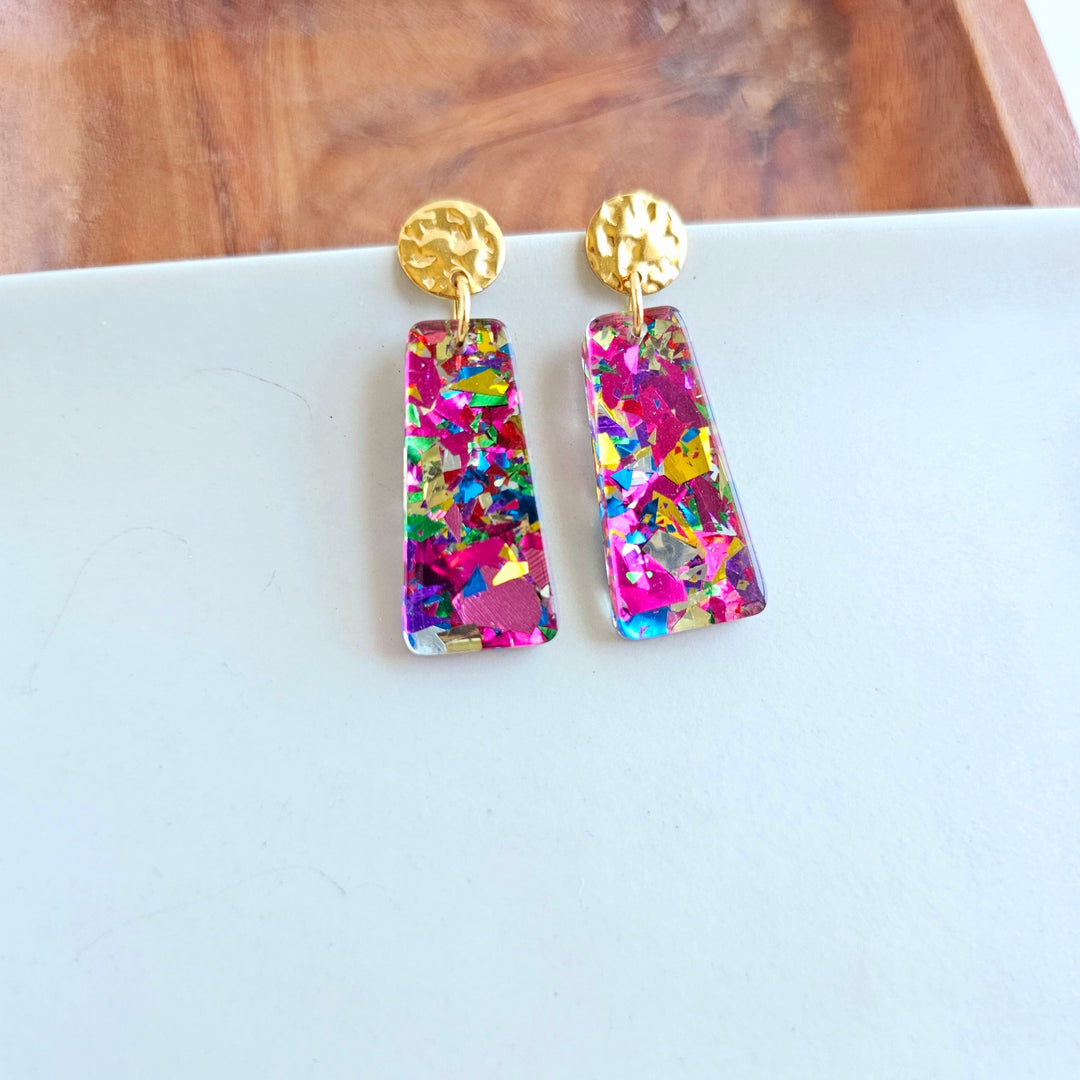 Mia Mini Earrings - Pink Sparkle by Spiffy & Splendid