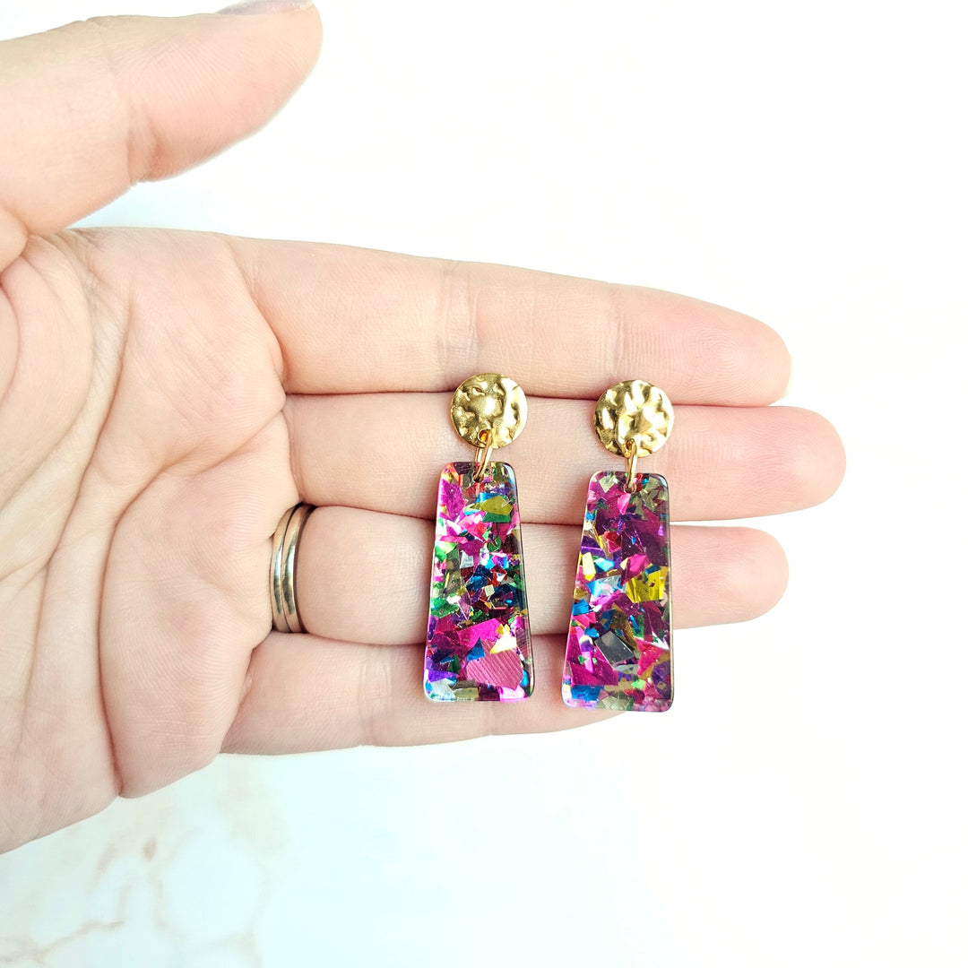 Mia Mini Earrings - Pink Sparkle by Spiffy & Splendid