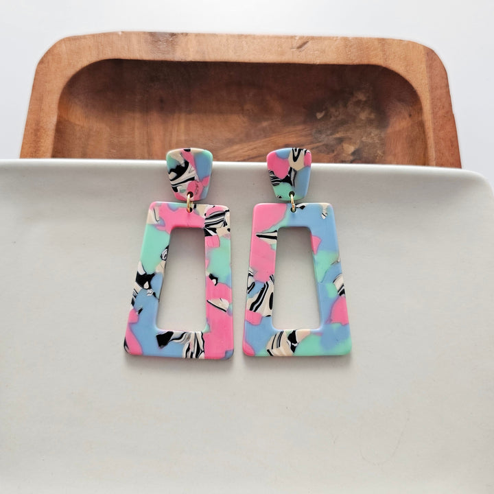 Avery Earrings - 80's Pastel by Spiffy & Splendid