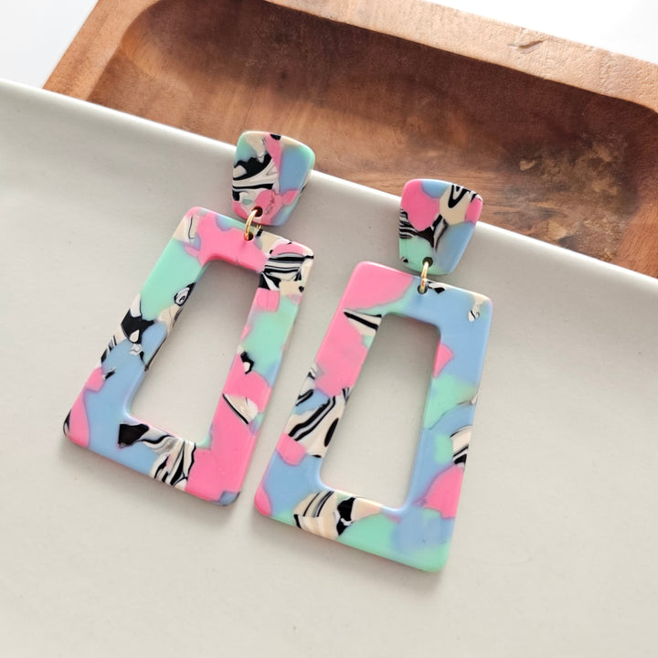 Avery Earrings - 80's Pastel by Spiffy & Splendid