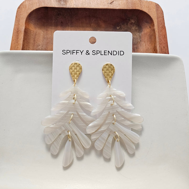 Palm Earrings - Seashell by Spiffy & Splendid