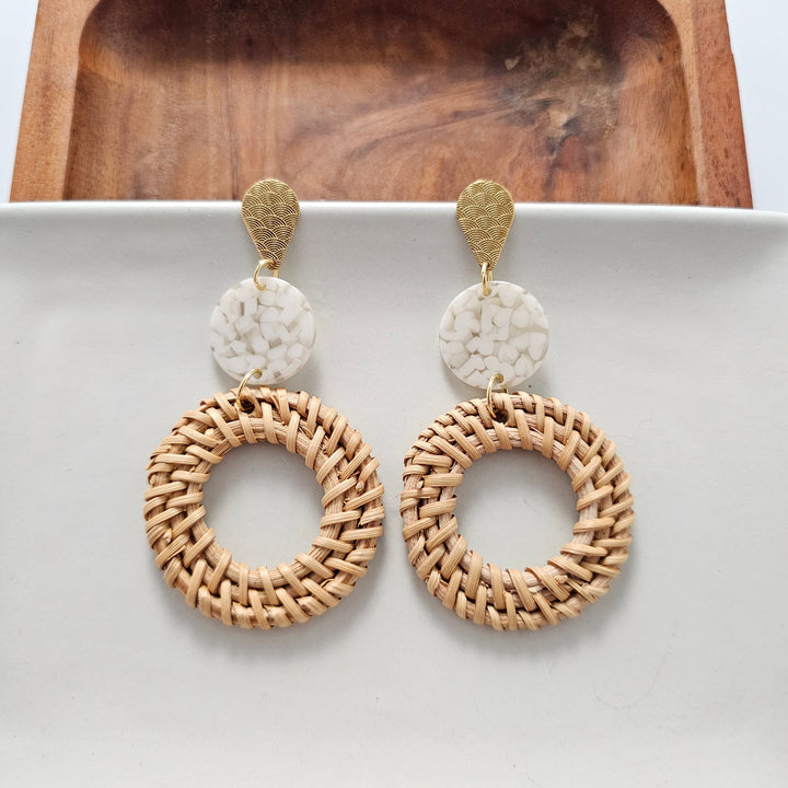 Lana Earrings - Dark Rattan by Spiffy & Splendid