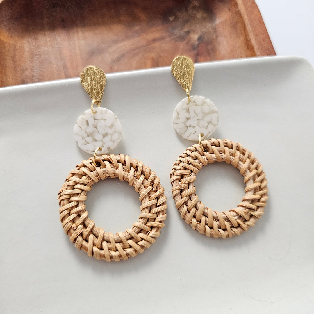 Lana Earrings - Dark Rattan by Spiffy & Splendid