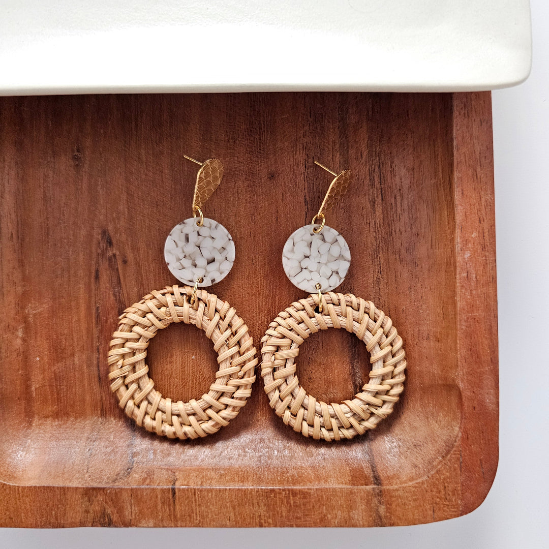 Lana Earrings - Dark Rattan by Spiffy & Splendid