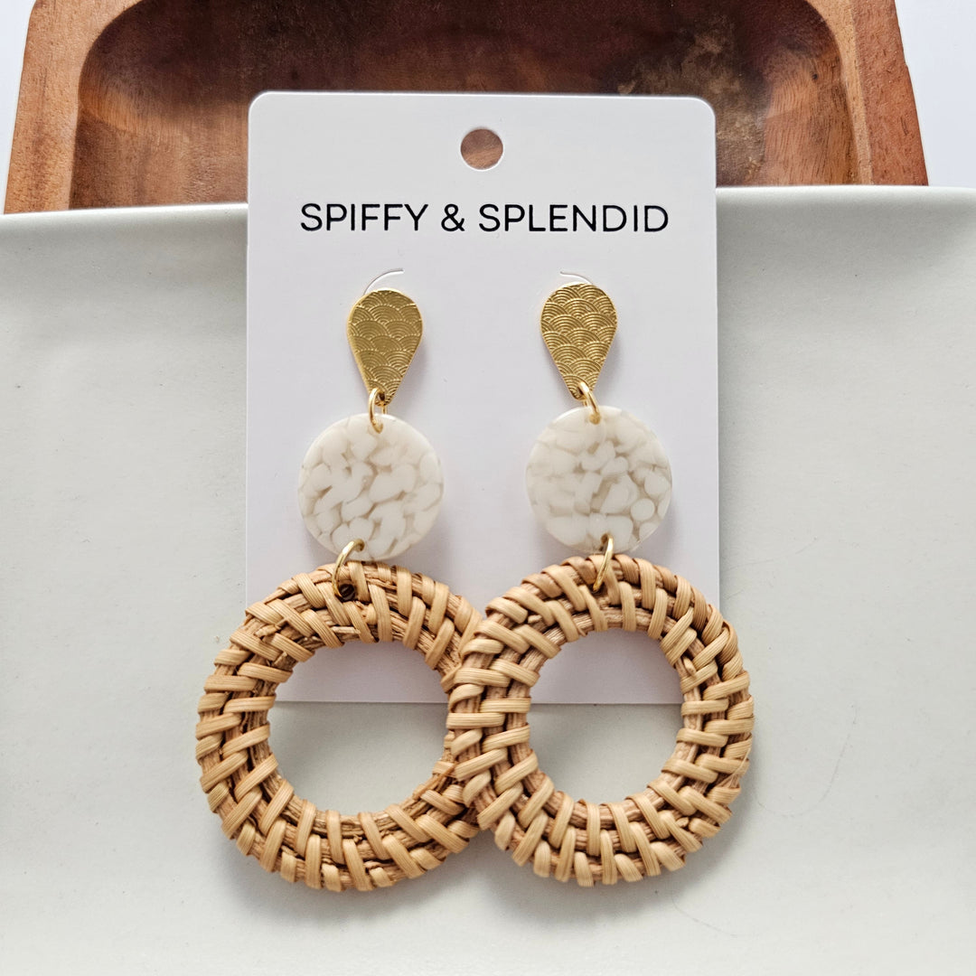 Lana Earrings - Dark Rattan by Spiffy & Splendid