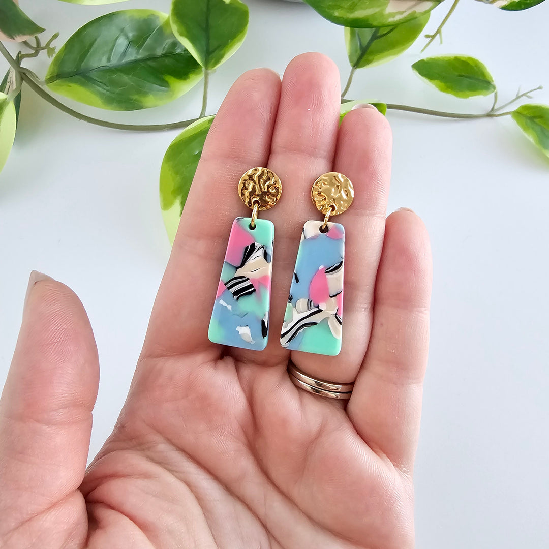 Mia Mini Earrings - 80's Pastel by Spiffy & Splendid