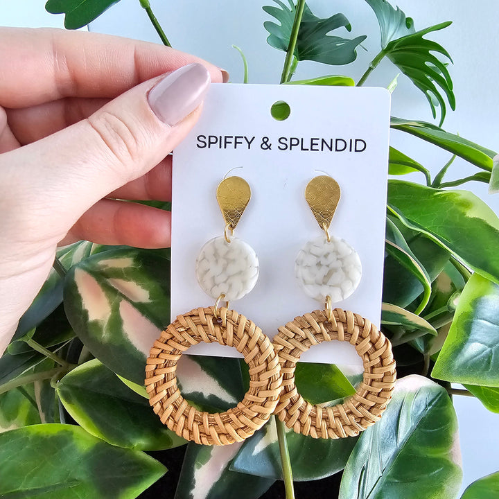 Lana Earrings - Dark Rattan by Spiffy & Splendid