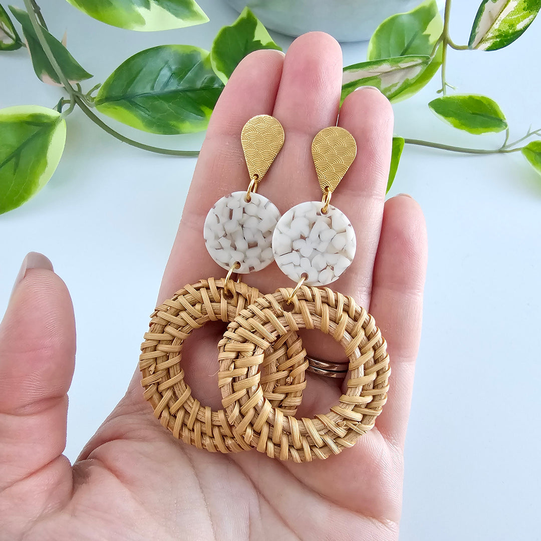 Lana Earrings - Dark Rattan by Spiffy & Splendid