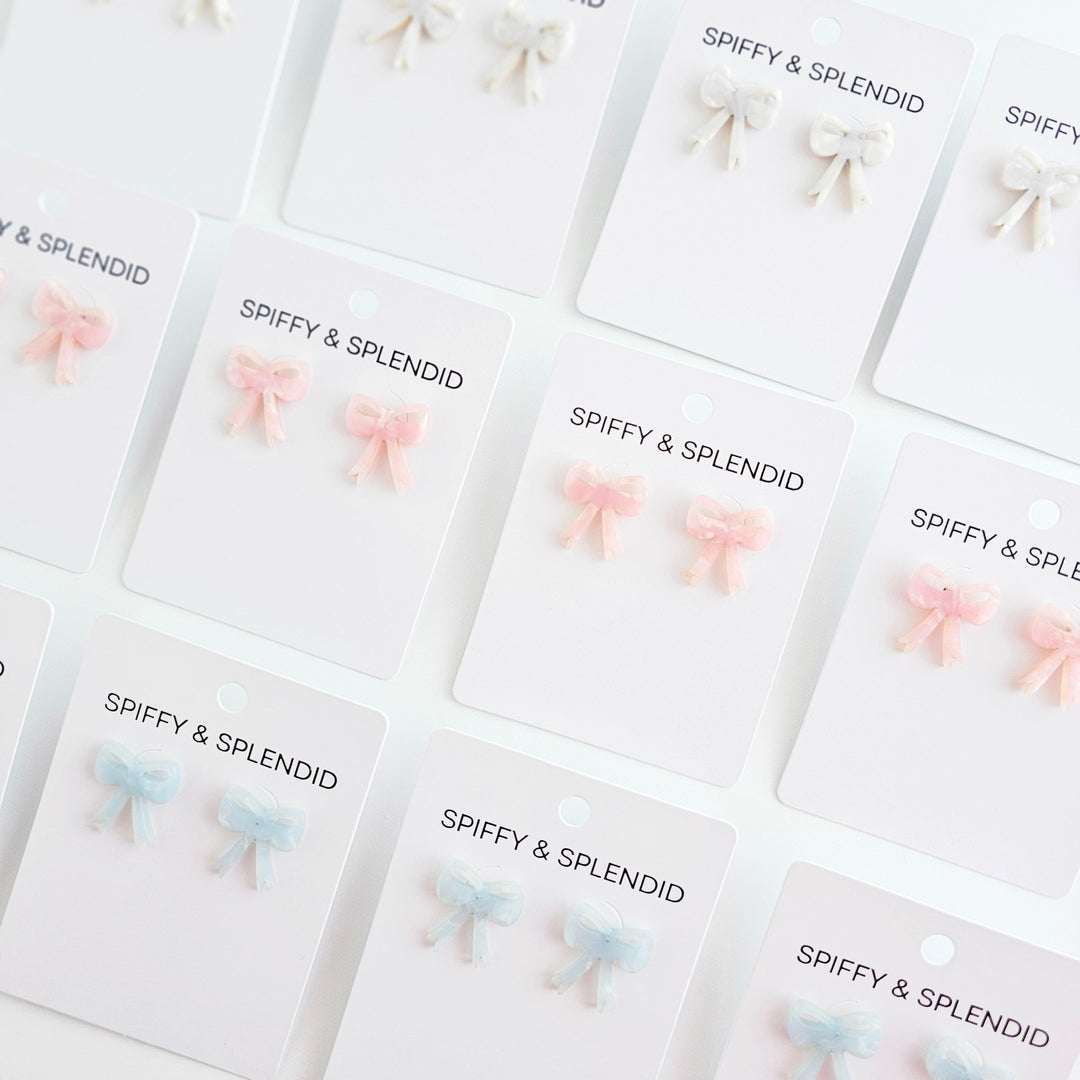 Bow Studs - Light Blue by Spiffy & Splendid