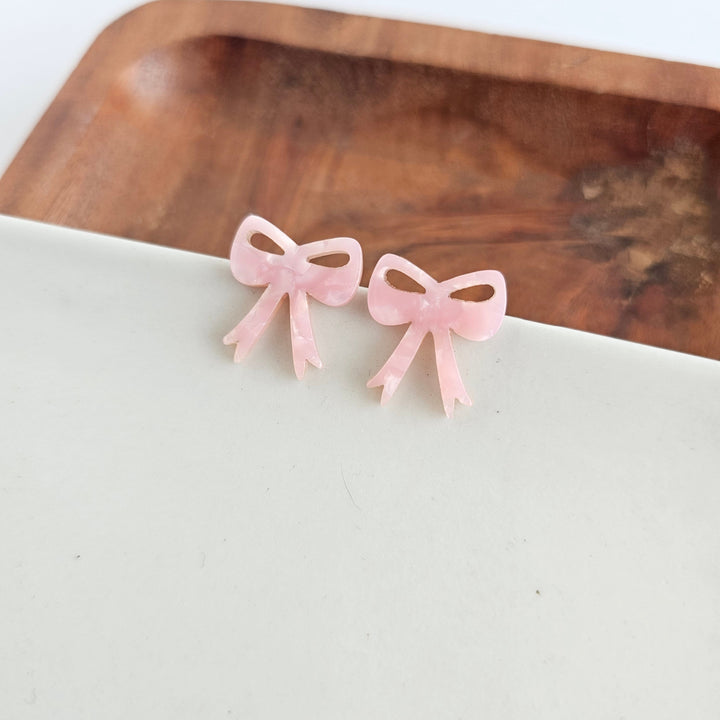 Bow Studs - Pink by Spiffy & Splendid