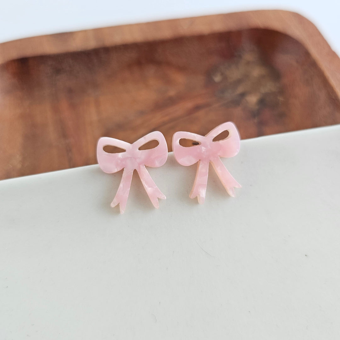 Bow Studs - Pink by Spiffy & Splendid