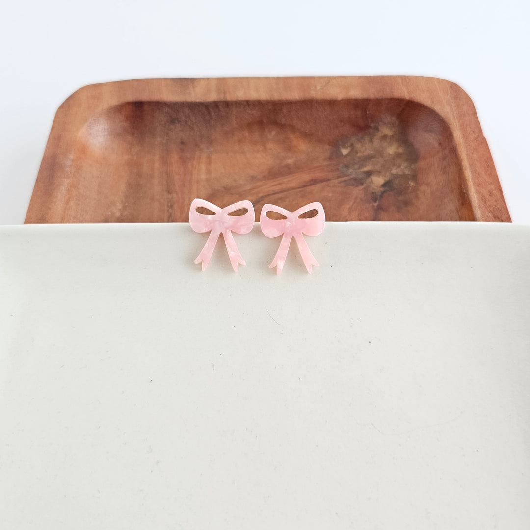 Bow Studs - Pink by Spiffy & Splendid