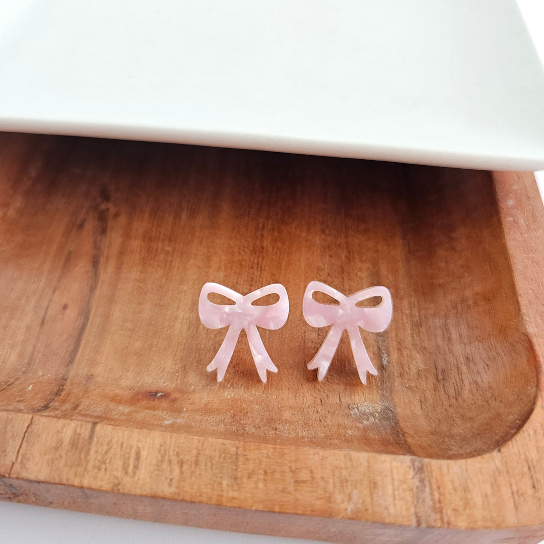 Bow Studs - Pink by Spiffy & Splendid