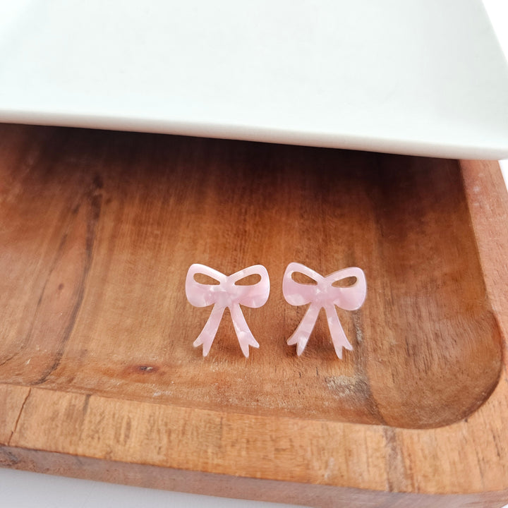 Bow Studs - Pink by Spiffy & Splendid