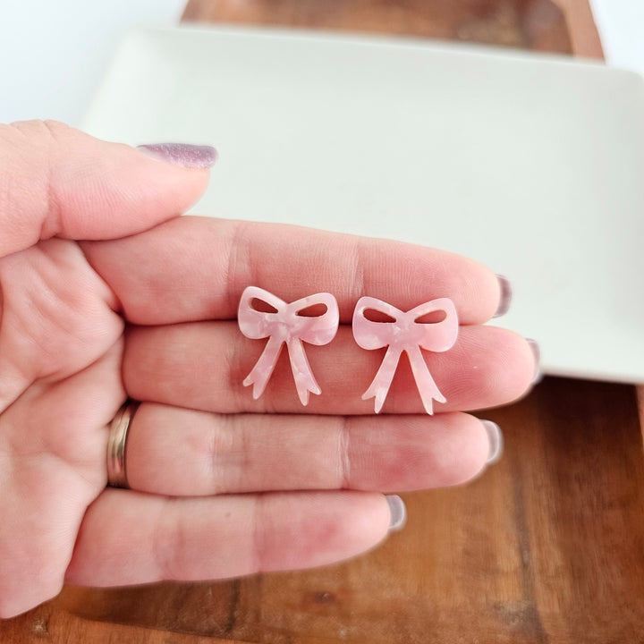 Bow Studs - Pink by Spiffy & Splendid